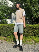 CLASSIC VINTAGE HALF-LENGTH DENIM PANTS code 18202