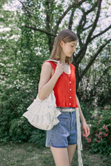 FRILL PUNCHING KNIT VEST (2 COLORS)
