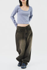 Pasrty Brown Washed Denim