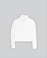 White Classic Dot Mock Neck Top
