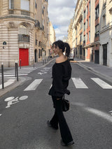 [MADE] Stern hip-to-way off-shoulder sweatshirt
