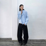 Shadow Black Seamed Wide Trousers
