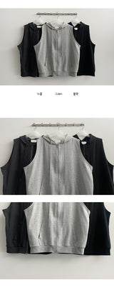 MELNE Hooded Vest Zip-Up (3 colors)