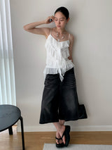 frill cancan sleeveless blouse top