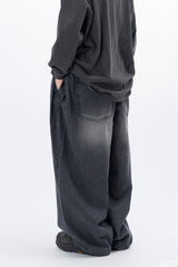 Leggy Side Tuck Balloon Denim