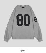 80ナンバリングプリントルーズフィットロングスリーブ