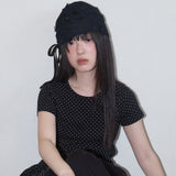 レースリボンシャーリングビーニー (Black) F25QE998
