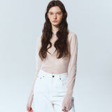MINI DOT SEE-THROUGH DOTS TOP_IVORY