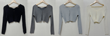 (FABRIC GUARANTEED/GLAM FIT🩶) 4 COLORS ボディーシェイプボタンニットカーディガンボレロ 🩶