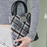check mini velvet cross bag [charcoal]