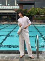 LMN エアリーSTリネンワイドパンツ (3 colors)