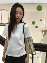 26SS★ [BAONHAUS] キンネイクーリングセミクロップ半袖Tシャツ