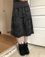 Deron Military Camo Midi Skirt