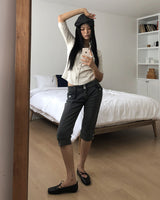 Rean Button Capri Denim Pants