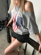 アメリカンフラぐオフショルダーT