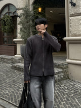 Fog lip zip-up knitwear