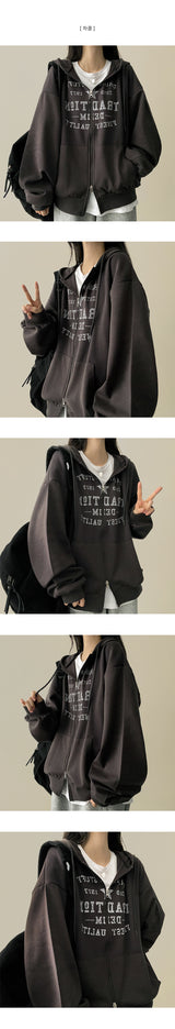 Vision Star Lettering Two Way Hooded Zip-Up