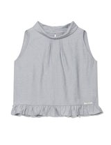 ハイネック フリル スリーブレス(LIGHT GREY)