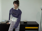 STRIPE KNIT PANTS (PURPLE)