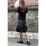 パンプキンストリングスカート : BLACK