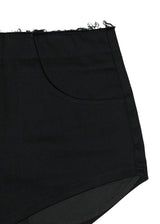 ROUGH-CUT SHORTS, COTTON BLACK