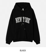 New York Embroidered Overfit Hoodie