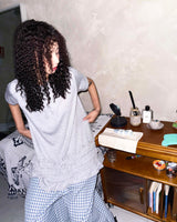 (2color) Dot Frill Flare Short Sleeve Tee