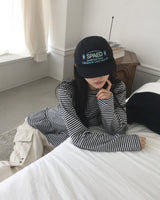 ゲッティストライプフリルレイヤード長袖Tシャツ