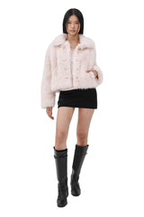Holiday blanket fur jacket, Pink