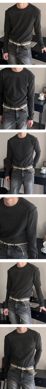 [MUSCLE FIT] Shoulder cutting knit sleeves(3color)