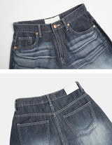 Grayish Washing Skater Half Pants