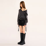 Hairy Zipslit Pullover - Charcoal