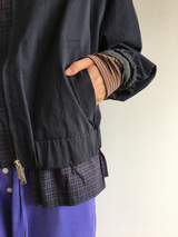 Petit check frill blouson (2color)
