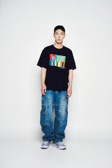 25SS ワイドデニムファティグカーゴパンツ ブルー