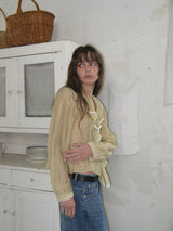 Open sheer blouse_mustard