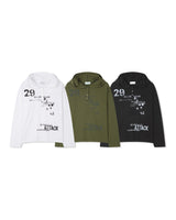 (UNISEX) アタック ヘンリーネック フーデッド ロングスリーブ