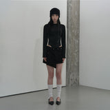 LONG STRING MESH BEANIE (BLACK)