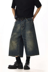 Vintage Washed Cropped Shorts