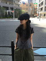 checke roll-up shirt
