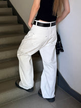 Stitch point wide cotton pants(3color)