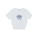 MINI BUTTERFLY SIGNATURE HALF KNIT_BLACK WHITE