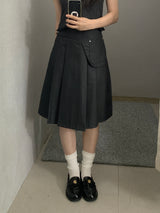 Aveni Pocket Banding Midi Skirt
