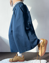 CARPENTER CARGO SEMI-BALLOON WIDE BERMUDA 💙🩶🖤🤍5COLOR