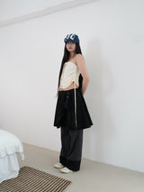 COTTON FLARE SKIRT (BLACK)