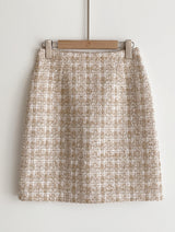 25FW★ Shumed Pearl Tweed H-Line Mini Skirt