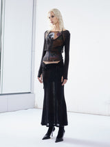 Emoha punk  printed Tencel slightly transparent spicy スリムフィッシュテールスカート