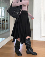 Kyou Unbalance Layered Shirring Skirt
