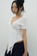 Garden Lace Wrap Top _ WHITE