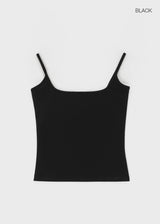 [B-BASIC] テンションコットンストラップベーシックノースリーブトップ (2 SIZE)