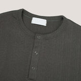 Koiz henley neck wrinkle short sleeve t-shirt
